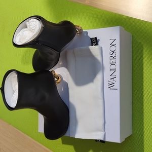 NWT J.W. Anderson Chain Heel Leather Ankle Boots